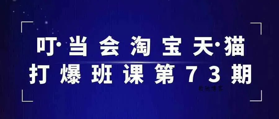 叮当会淘宝天猫打爆班课第73期-数驰博客