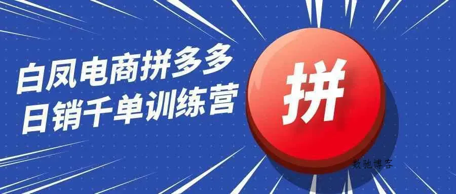 白凤电商拼多多日销千单训练营-数驰博客