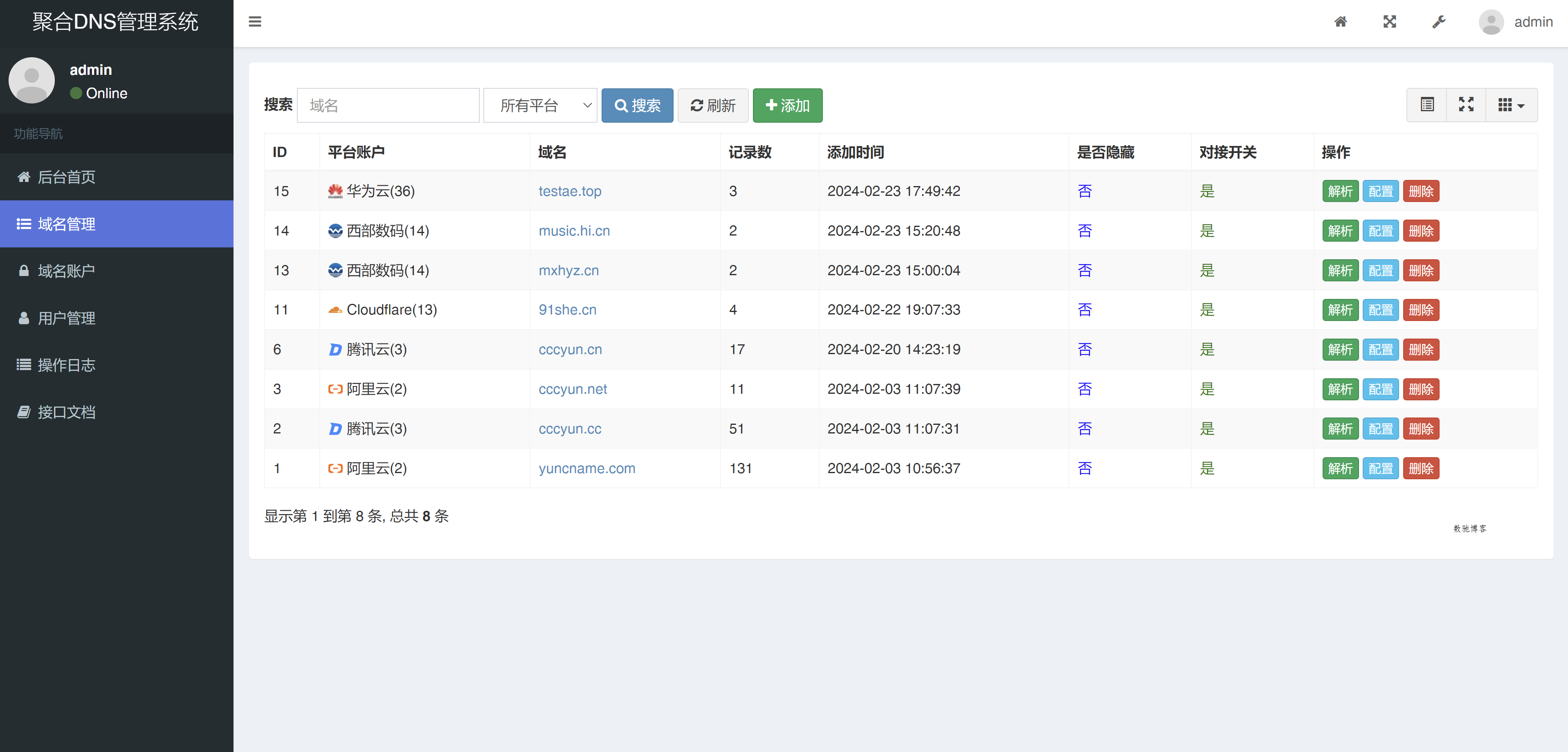 彩虹聚合DNS管理系统v1.0全新发布 彩虹聚合DNS管理系统v1.0全新发布