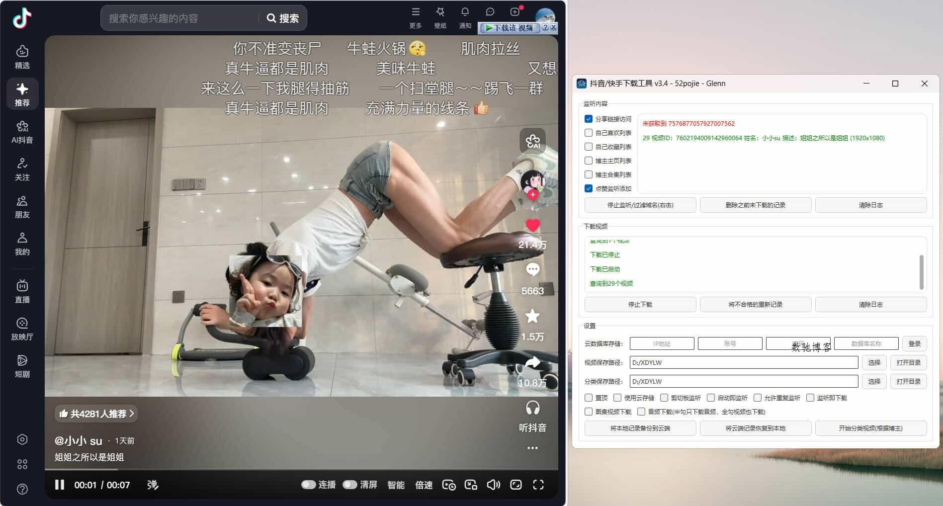 抖音快手下载工具v3.5 支持点赞下载-数驰博客