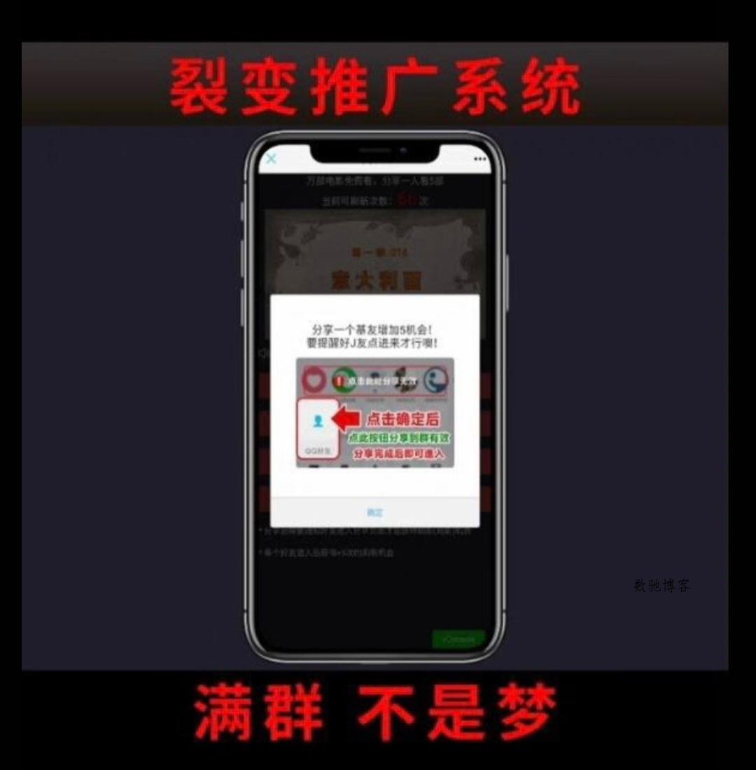视频裂变加群推广强制分享引流源码-数驰博客