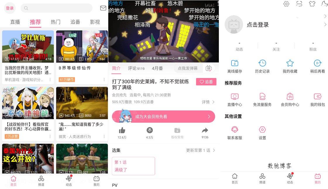 B站哔哩哔哩Bilibili v8.79去广告内置漫游模块版-数驰博客