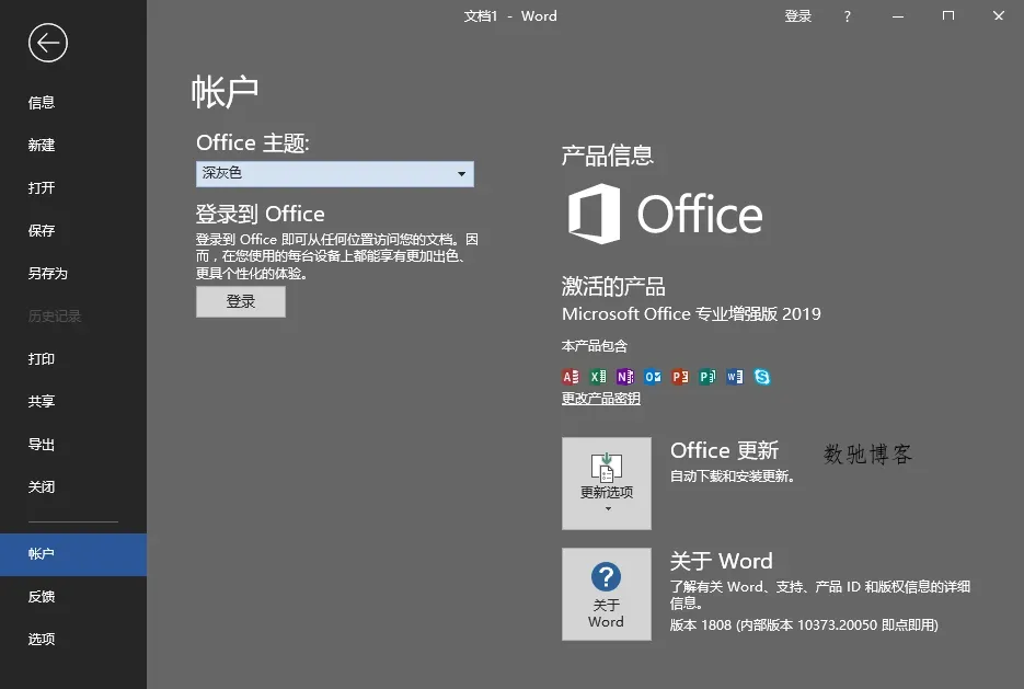 微软Office 2019 25年8月授权版-数驰博客