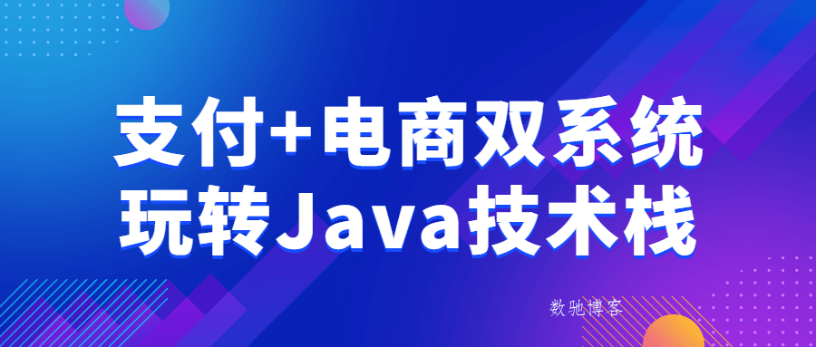 支付+电商双系统玩转Java技术栈-数驰博客