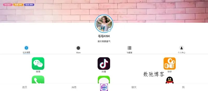 HTML仿APP下载中心个人主页源码-数驰博客